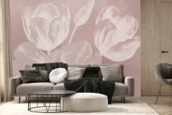 Fototapeta: Kwiaty tulipanów w delikatnej scenerii