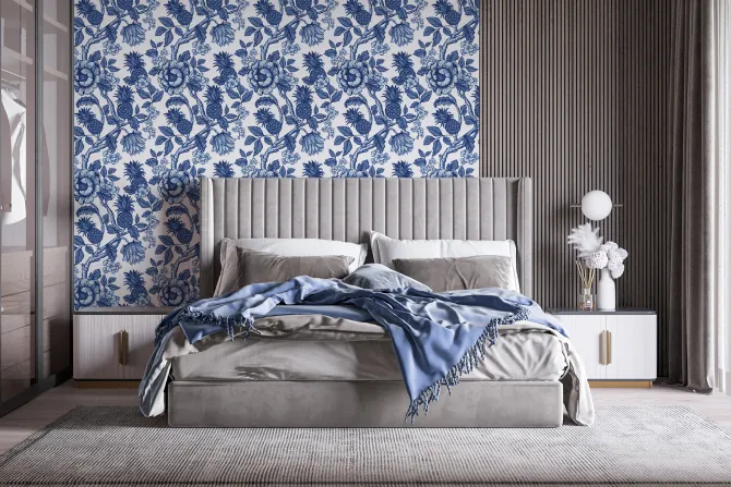 Fototapeta: Kwiaty wśród roślinności z ananasami