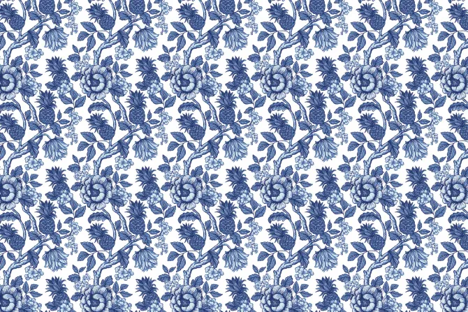 Fototapeta: Kwiaty wśród roślinności z ananasami