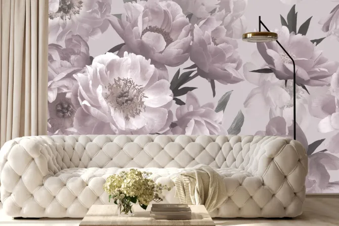 Fototapeta: Kwieciste tło z piwoniami