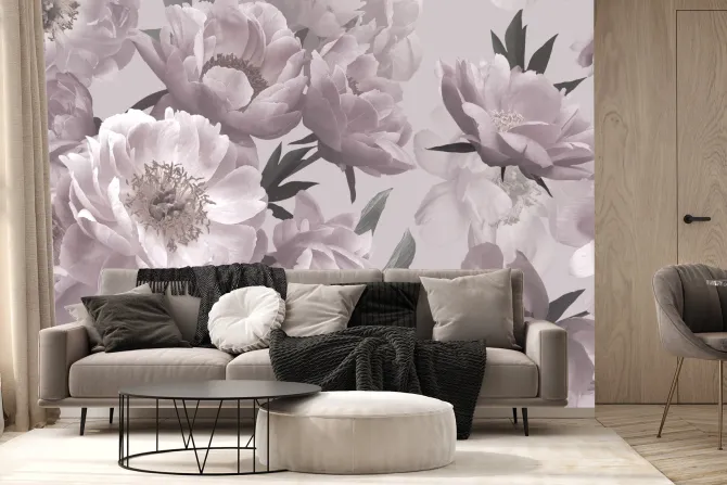 Fototapeta: Kwieciste tło z piwoniami