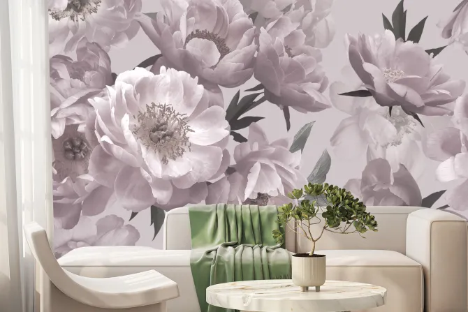 Fototapeta: Kwieciste tło z piwoniami