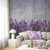 Fototapeta: Kwitnąca lawenda na betonowym tle