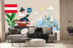 Fototapeta: Language school online german course. study foreign languages