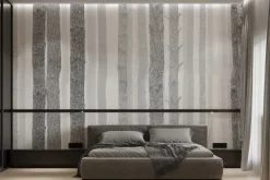 Fototapeta: Las brzozowy w szarych kolorach