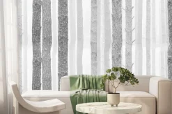 Fototapeta: Las brzozowy w szarych kolorach