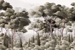 Fototapeta: Las z bujną roślinnością z krzewami