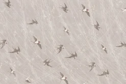Fototapeta: Latające ptaki na beżowym tle