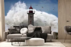 Fototapeta: Latarnia morska w trakcie sztormu