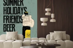 Fototapeta: Lato, wakacje, przyjaciele, piwo. typograficzny plakat retro