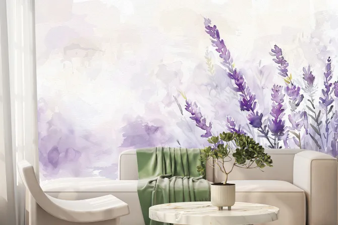 Fototapeta: Lawenda malowana akwarelą