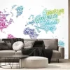Fototapeta: Learn english word cloud in shape of world map, education concept