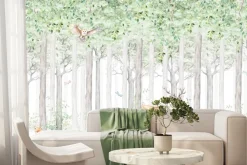 Fototapeta: Leśna roślinność z jeleniem i sarną