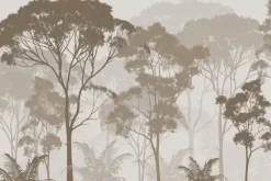 Fototapeta: Leśny krajobraz drzewa w odcieniach brązu