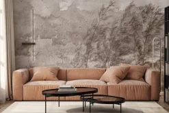 Fototapeta: Liściaste drzewa na wietrze wśród ptaków