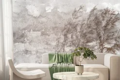 Fototapeta: Liściaste drzewa na wietrze wśród ptaków