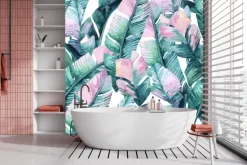 Fototapeta: Liście bananowca w stylu akwareli