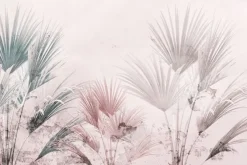 Fototapeta: Liście drzew palm na jasnym tle