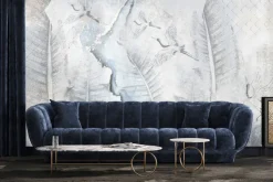 Fototapeta: Liście i żurawie na betonowej ścianie