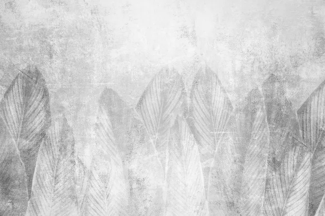 Fototapeta: Liście na szarym betonie