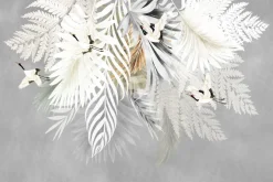 Fototapeta: Liście palm i paproci wśród ptaków