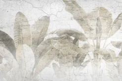 Fototapeta: Liście palm na betonowym murze