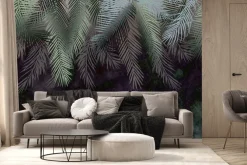 Fototapeta: Liście palm na ciemnym tle