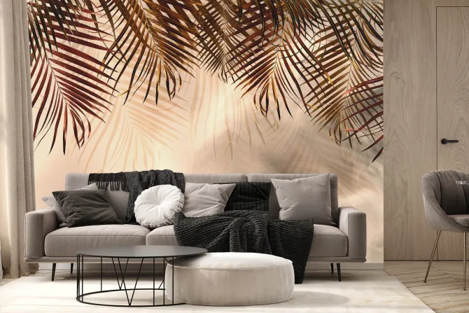 Fototapeta: Liście palmowe abstrakcyjne tło botaniczne