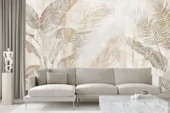 Fototapeta: Liście tropikalne efekt betonu