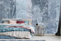 Fototapeta: Liście w szarym i niebieskim kolorze