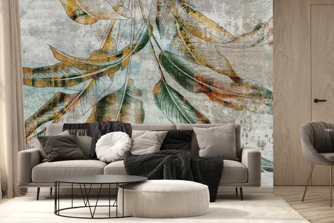 Fototapeta: Liście wzór w stylu industrialnym