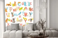 Fototapeta: Śliczne wektor zoo alfabetu. śmieszne zwierzęta kreskówek. ilustracja