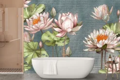 Fototapeta: Lilie wodne i zielone liście