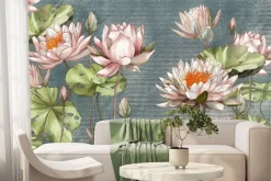 Fototapeta: Lilie wodne i zielone liście