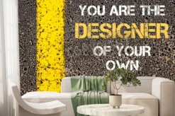 Fototapeta: Linia żółta farba na drodze przed asfaltowej tle