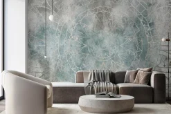 Fototapeta: Linie tworzące mandale na niebieskim tle