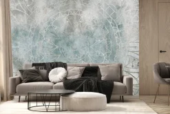 Fototapeta: Linie tworzące mandale na niebieskim tle