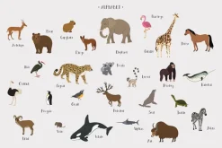 Fototapeta: Litery alfabetu i zwierzątka dziecięcy wzór