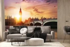 Fototapeta: Londyn o zachodzie słońca z widokiem na big ben