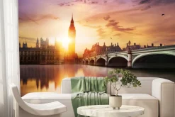 Fototapeta: Londyn o zachodzie słońca z widokiem na big ben
