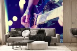 Fototapeta: Luces del escenario. fondo abstracto muzyczne. tocar la guitarra