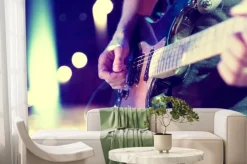 Fototapeta: Luces del escenario. fondo abstracto muzyczne. tocar la guitarra
