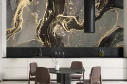 Fototapeta: Luksusowa abstrakcyjna tekstura marmuru ze złotawymi akcentami