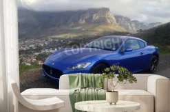 Fototapeta: Luksusowy sportowy samochód maserati na górskiej drodze