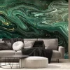 Fototapeta: Luksusowy zielony marmur ze złotymi zdobieniami