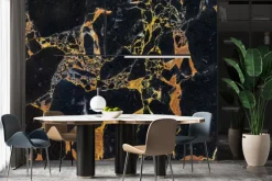 Fototapeta: Luksusowy złoty czarny kamień marmur wzór