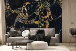 Fototapeta: Luksusowy złoty czarny kamień marmur wzór