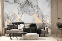 Fototapeta: Luxury abstract fluid art painting in alcohol ink technique.