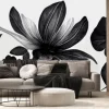 Fototapeta: Luxury black and white flowers art background