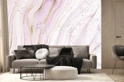 Fototapeta: Luxury marble canvas abstract painting background with gold wave